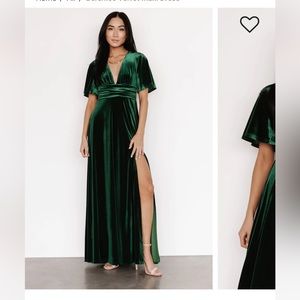 Baltic Born Berenice Velvet Maxi Dress- Emerald